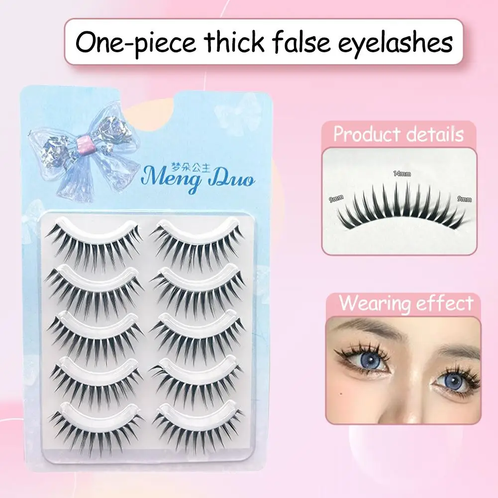 women False Lashes Extension 5Pairs 3D Mink Eyelash Half Lashes Natural Cat Eye Eyelashes Makeup faux Cils Fake Lash