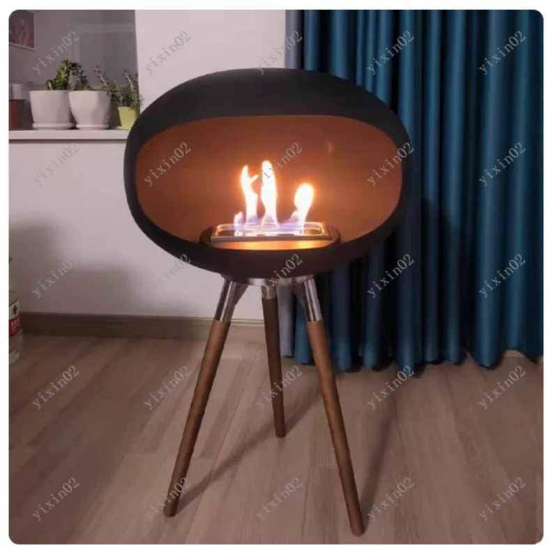 Nordic Creative Wrought Iron Floor-Standing Heater Villa Living Room Decor Art Ornament Heating Source Home Furnishing