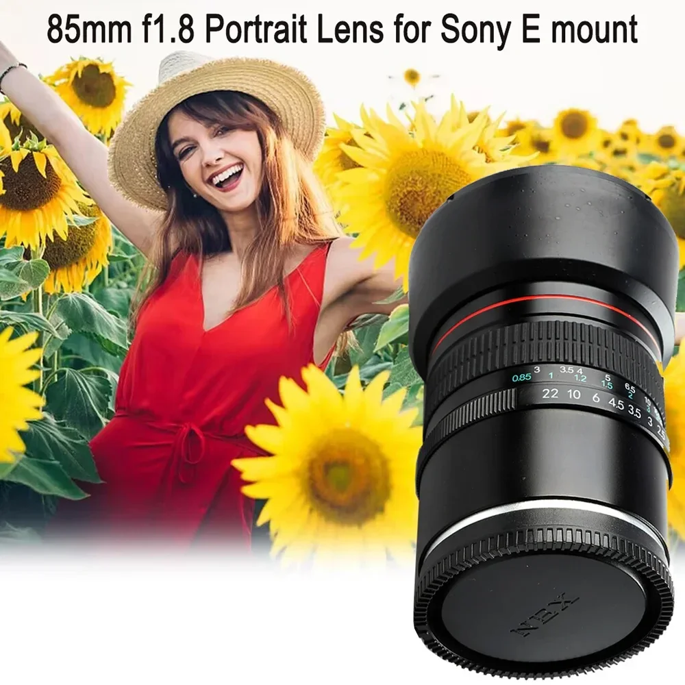 Lightdow 85mm F1.8 Portrait Lens Fixed Focal Length Lens for Nikon F Mount Sony E Mount Canon EF Mount Cameras