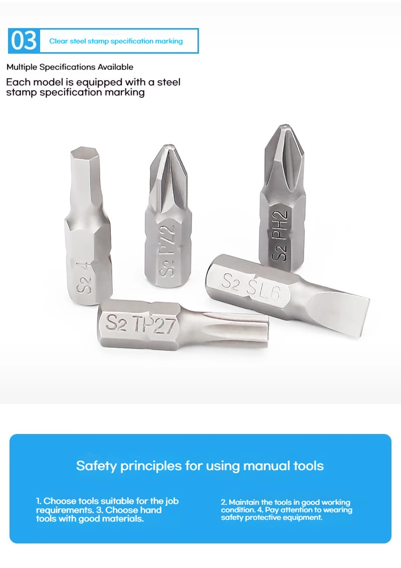 6-teiliges Magnetisches Schraubendreher-Bit-Set aus S2-Stahl, 35mm 1/4" Sechskant-Schaft JIS Kreuzbits, Auto- und Motorrad-Reparatur-Werkzeugset mit Aufbewahrung – Detail 9