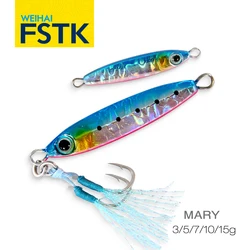 FSTK NEW Sea Cast Slow Drop Metal Fishing Lure Micro Jig 3g 5g 7g 10g 15g  Shore Casting Jigging Spoon  Artificial Bait Tackle