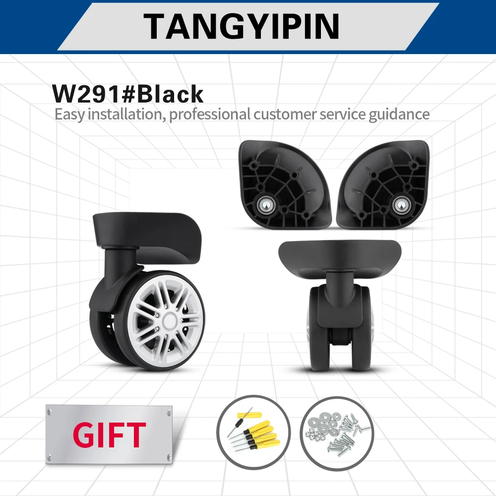 

W291 Trolley Case Wheel Hot Sale Replacement Luggage Caster Reinforcement Mute Rubber Password Box Double Row Wheels