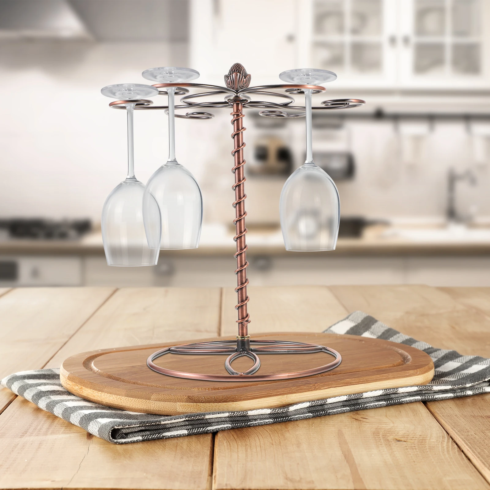 

6 Piece Holder Iron Retro Decorative Cup Holder Cup Glass Hanger Hanger Kitchen ganizer Storage Rack
