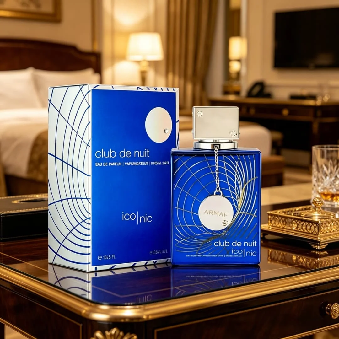 

Armaf Club de Nuit Iconic Perfume | Blue-white geometric box, citrus-aquatic notes, long-lasting freshness