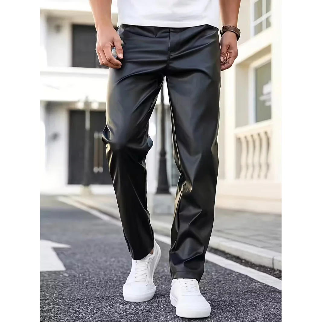Men's Y2K Leather Pants Tight Men's Fashion Full Size Color 