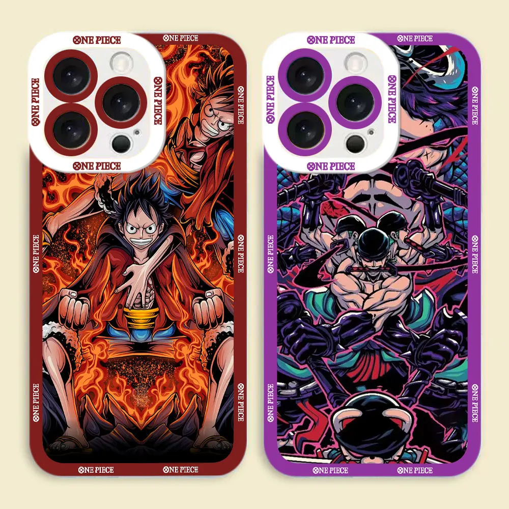 One P-Piece Luffy Zoro Gear 5 Cover Clear Phone Case For Redmi Note 15 14 13 12 11 11T 11S 10 9 10S 9S 8 Pro Max Plus Shell Case
