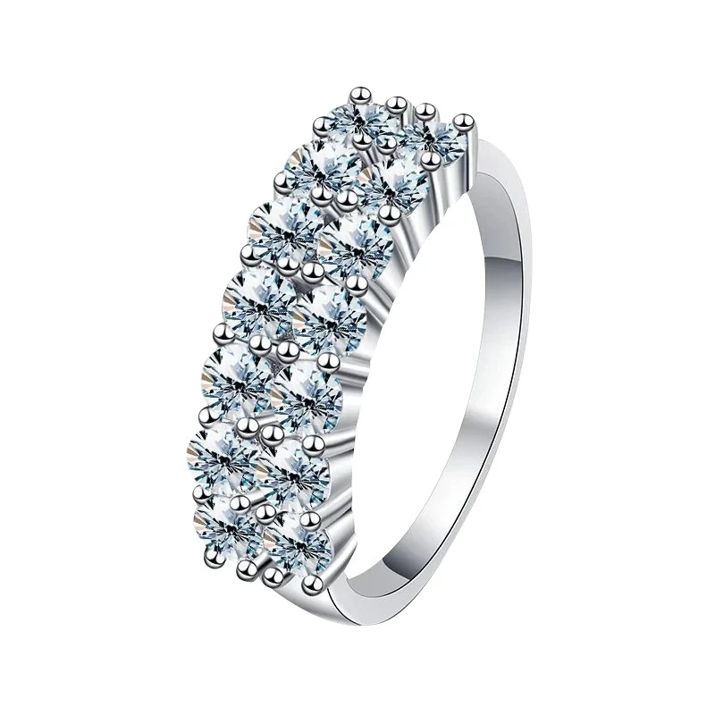 DWJ 1.4ct Real Moissanite Diamond Eternity Ring for Women 925 Sterling Silver Daily Party Gorgeous High Quality Fine Jewelry view 4