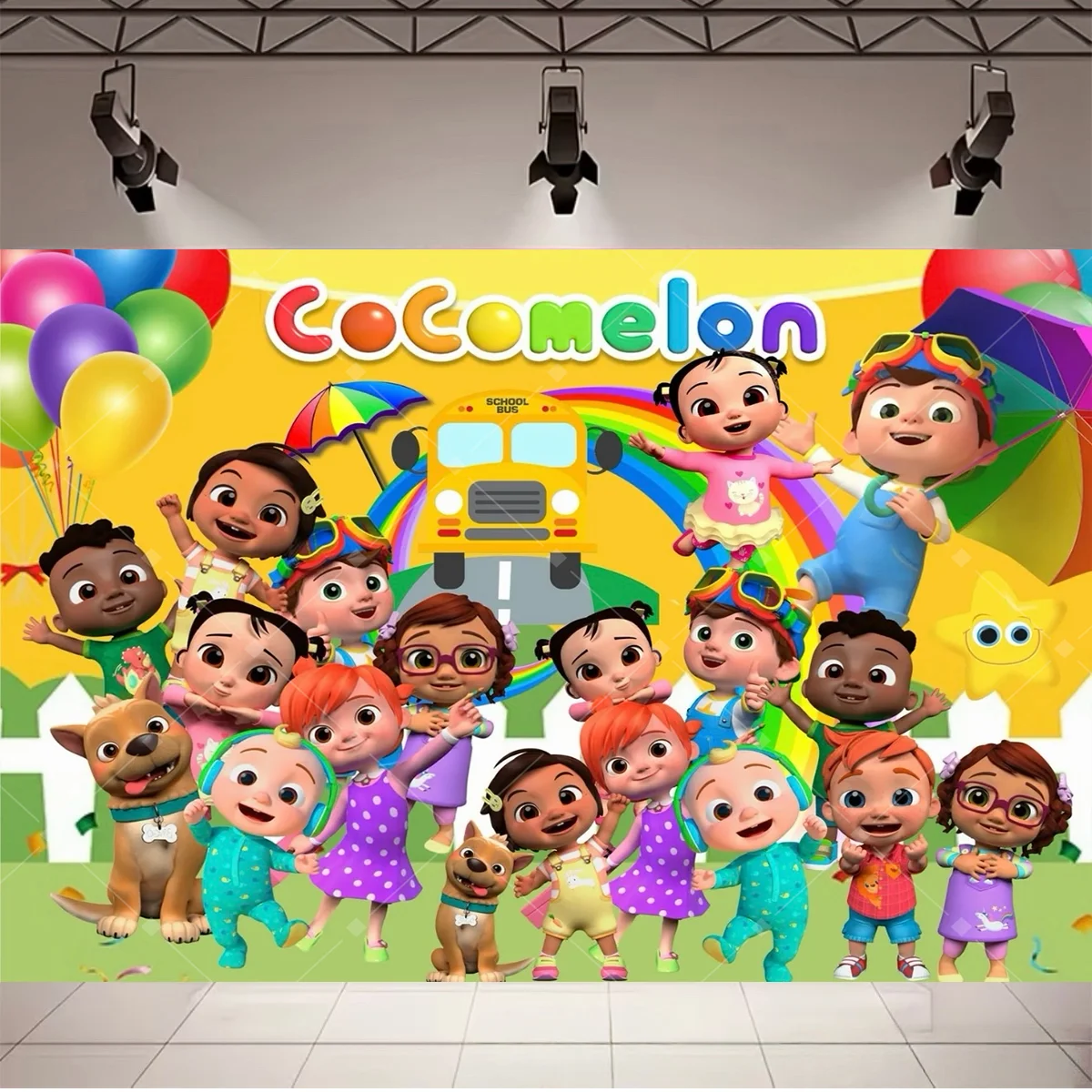 Cartoon-Jungen- und Mädchen-Geburtstagsparty-Dekorationshintergrund, niedliches grünes Wassermelonen-Thema, Kindergeburtstag, Babyparty-Dekorationszubehör – Detail 6