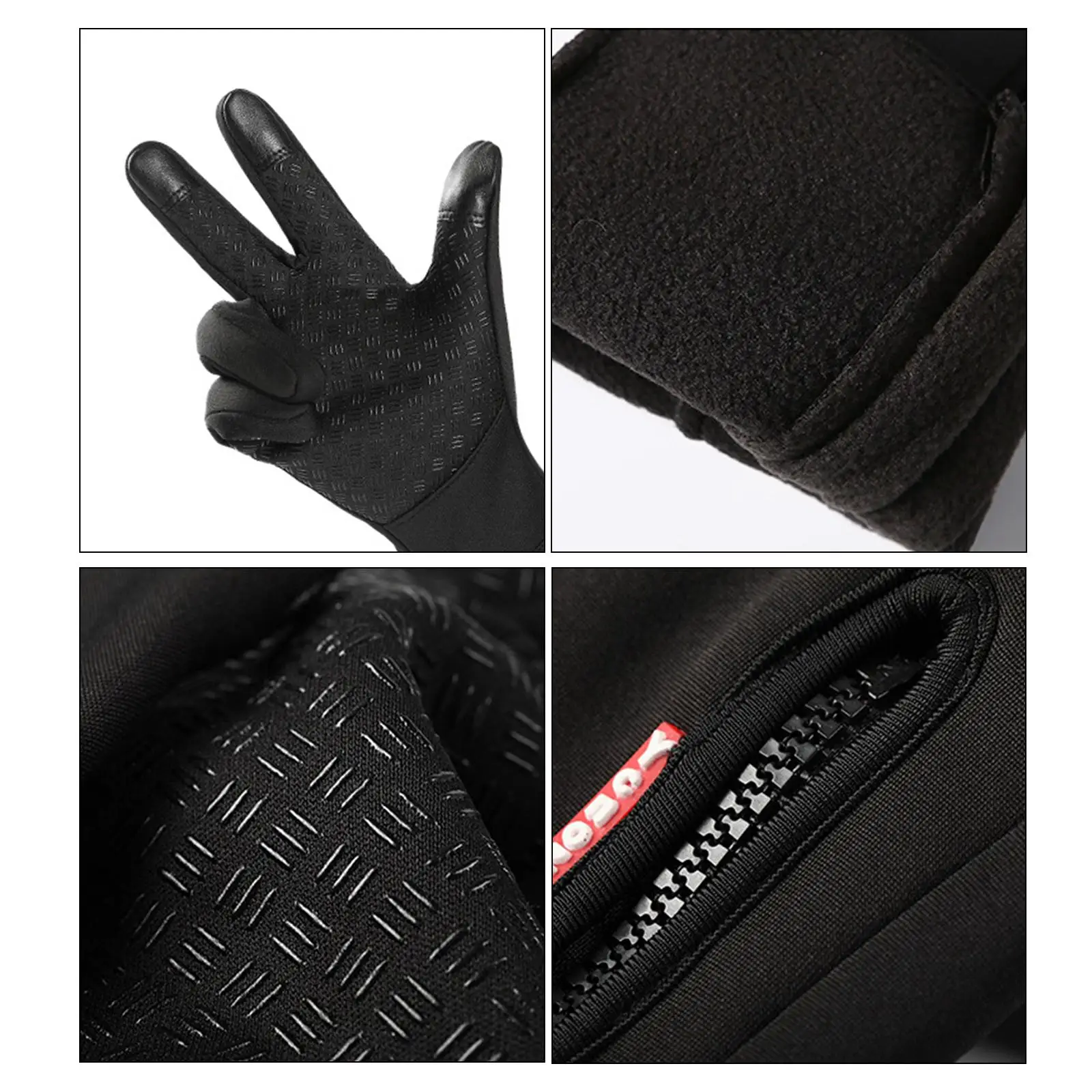 Thermal Winter Gloves Men Waterproof Windproof Touch Screen Gloves Warm Insulated Velvet Liner Anti Slip Grip for Cycling Hiking