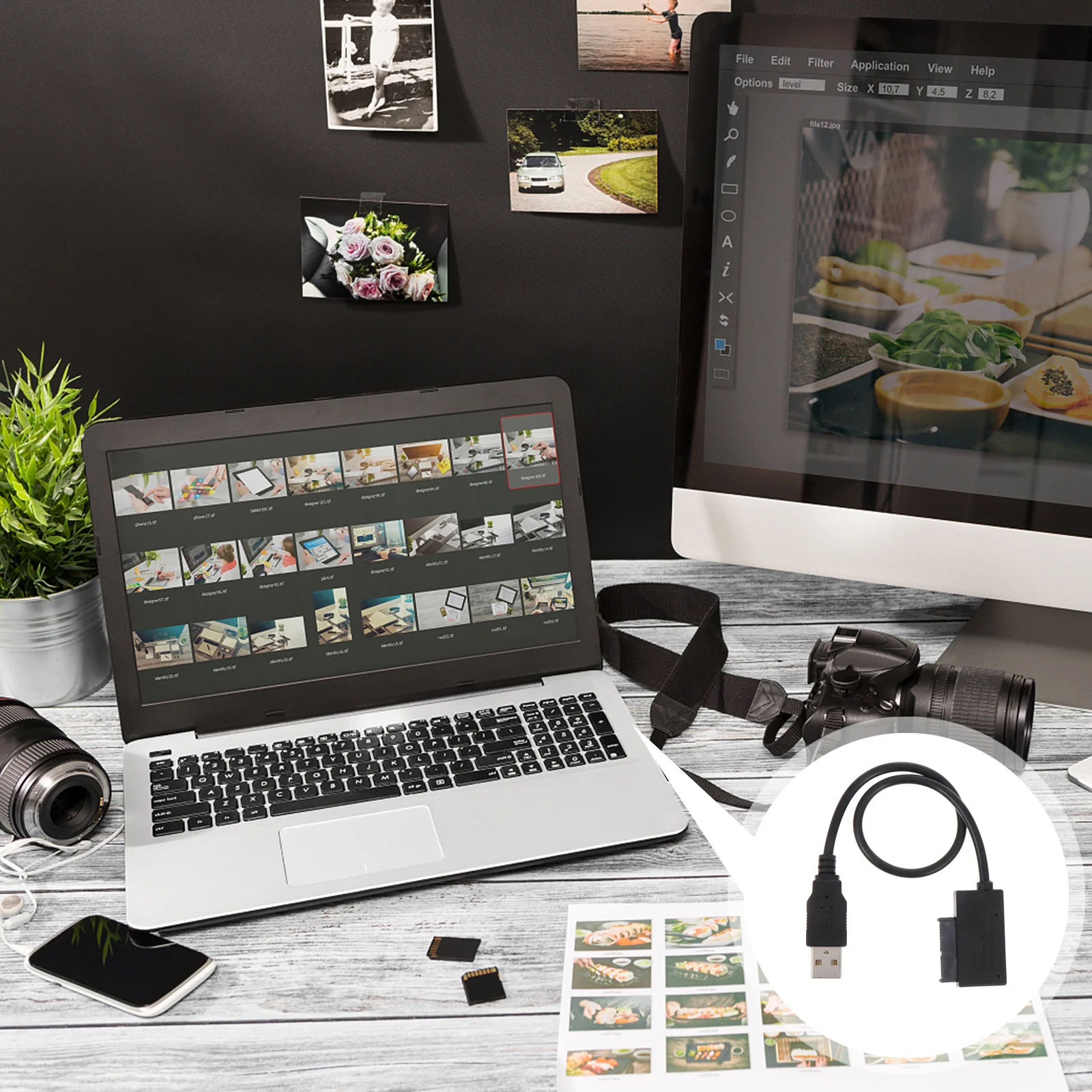 

1Pcs to USB Cable USB 2.0 High Speed Portable Easy Laptop Cd-ROM Data Cord Adapter Cord Cd-ROM Cable