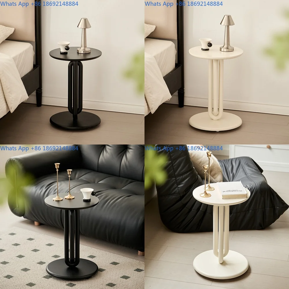 

Scandinavian Small Round Coffee Table Side Table for Living Room Hotel Apartment Mobile End Table