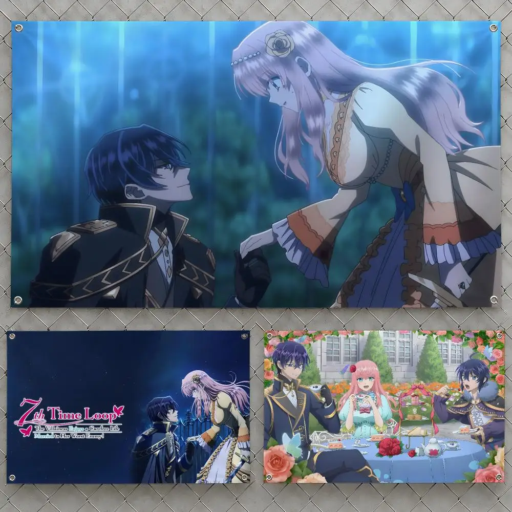 Anime 7th Time Loop Rishe Arnold Hein Flags Wall Hanging Flag Banners For Birthday Parties Outdoor Bedroom Dorm Room Decor
