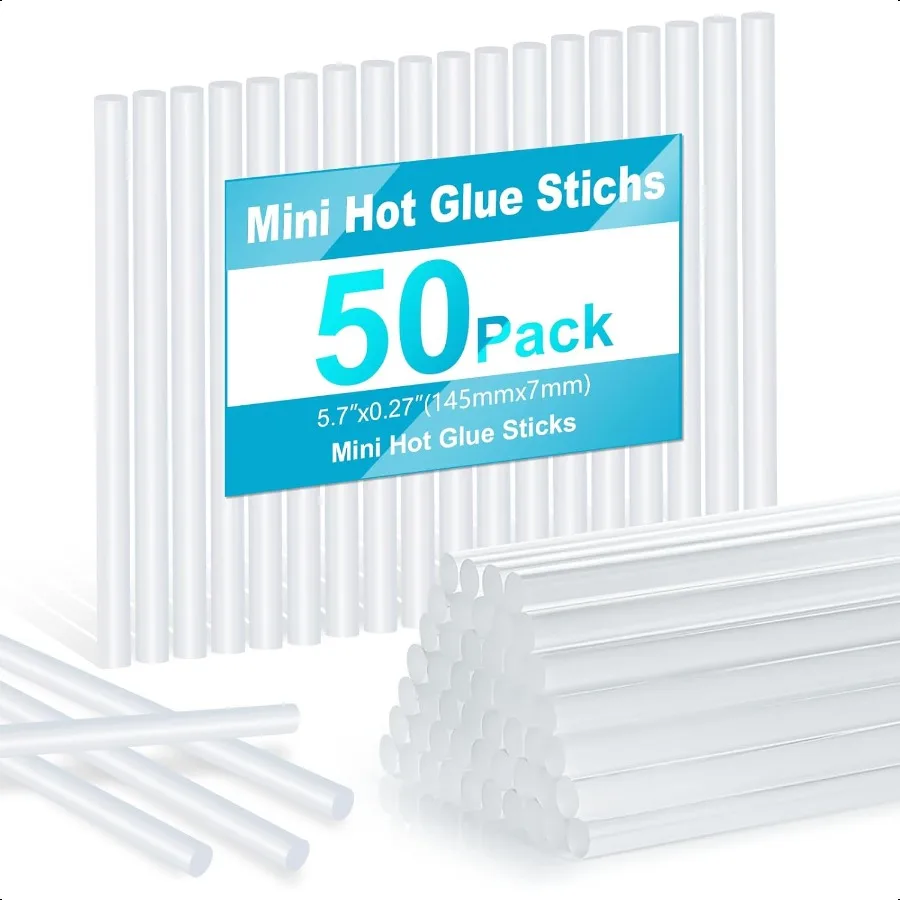 

Mini Hot Glue Sticks for Glue Guns 50Piece Hot Glues Stick 5.8 Long x 0.27 Diameter Small Size Versatile for Crafts DIY Home De