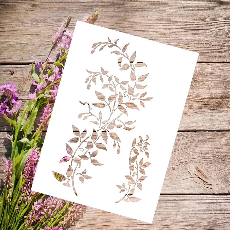 1pc Herb Pattern Template Stencils For DIY Painting On Fabric Canvas Wall Wood For Your Craft Projects