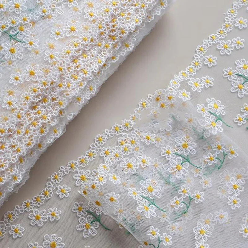 42Yards Daisy Floral Embroidery Lace Trim Skirt Hem Underwear Sewing Material Craft DIY Apparel Fabric Lace