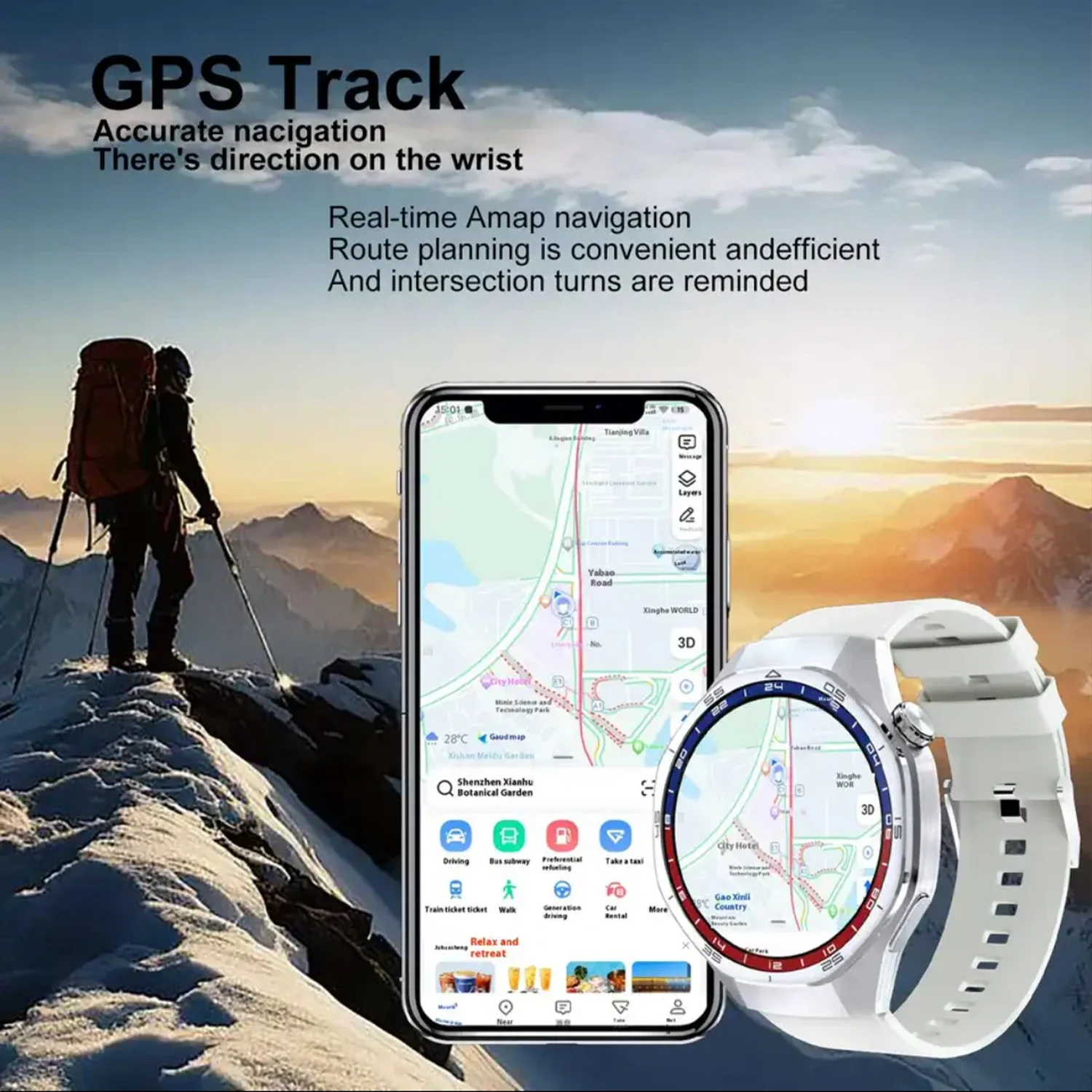 New HT32 For HUAWEI GT5 Pro GPS NFC Smart Watch Men HD AMOLED Screen Heart rate Bluetooth Call IP68 Waterproof Man Smartwatch