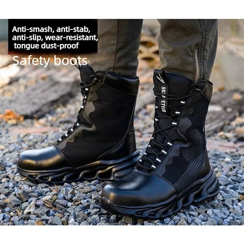 

Motorcycle Riding Boots Anti-smash and Anti-puncture Work Protective Shoes Safety Shoes Steel-toe Labor Protection Shoes