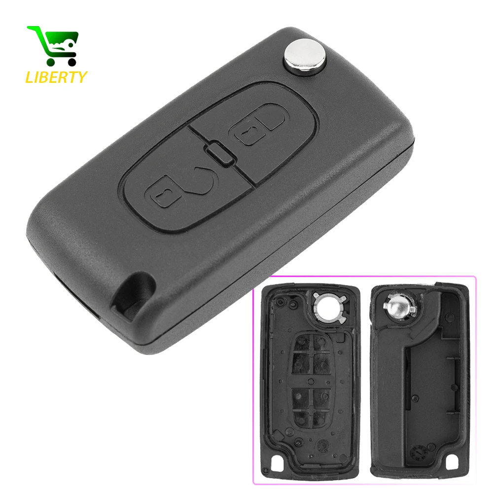 

Liberty 2/3 BTN Folding Car Key Shell Case for Peugeot 207 307 3008 5008 807 Expert Partner Citroen C3 Picasso C-Crosser C4 C8