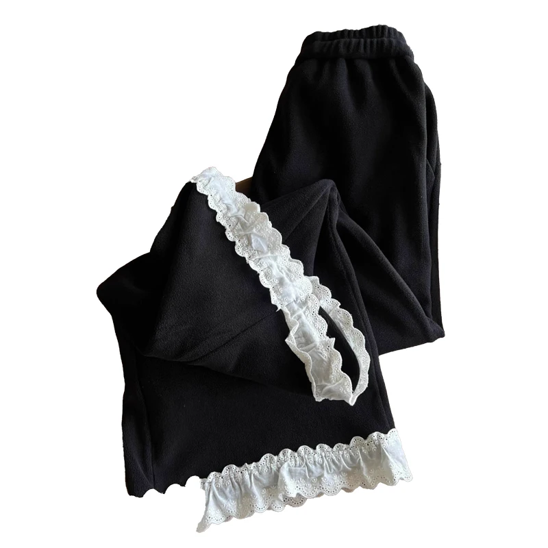 Pantaloni da donna larghi primaverili in mussola elastici da jogging Minimalismo stile coreano per il tempo libero da donna College Pendolarismo All-Match Traspirante Nuovo