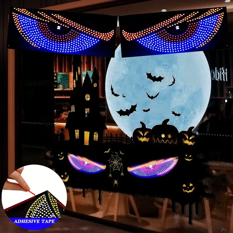 2Pcs LED Auto Dynamische Teufel Auge Licht Für Auto Lkw Dämon Augen Led-bildschirm Licht Vorne Heckscheibe Dekoration