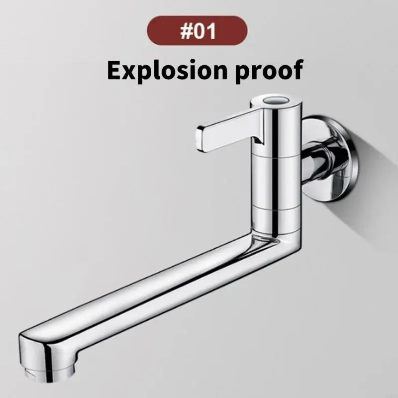 Wall Mounted Kitchen Faucet Solid Brass Cold Water Tap Extended Long Body Bathroom Sink Crane Mixer Accessories
