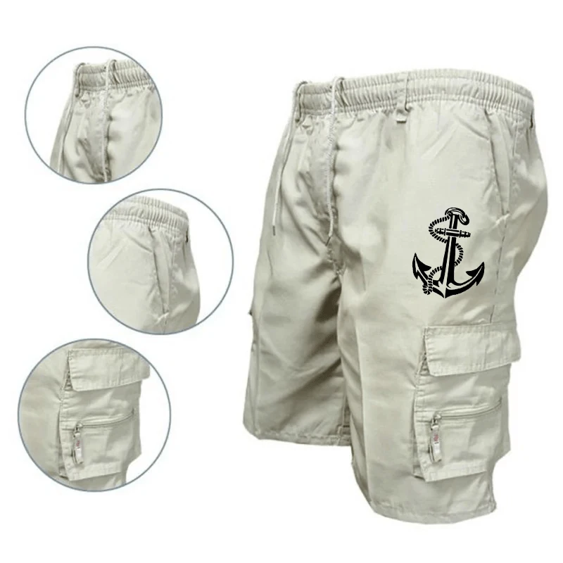 

Saltproof Anchor Cargos Men Nautical Tactical Design Submarine Pockets Quick-Release Buckles Anti-Odor Fabric Fishing Shorts