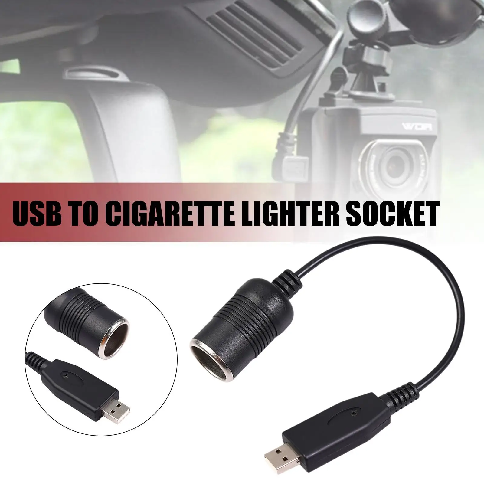 

Car Cigarette Lighter Socket Female Power Cord Car Converter Adapter Wired Controller USB Port To 12V For Xiaomi Power Bank N2J8