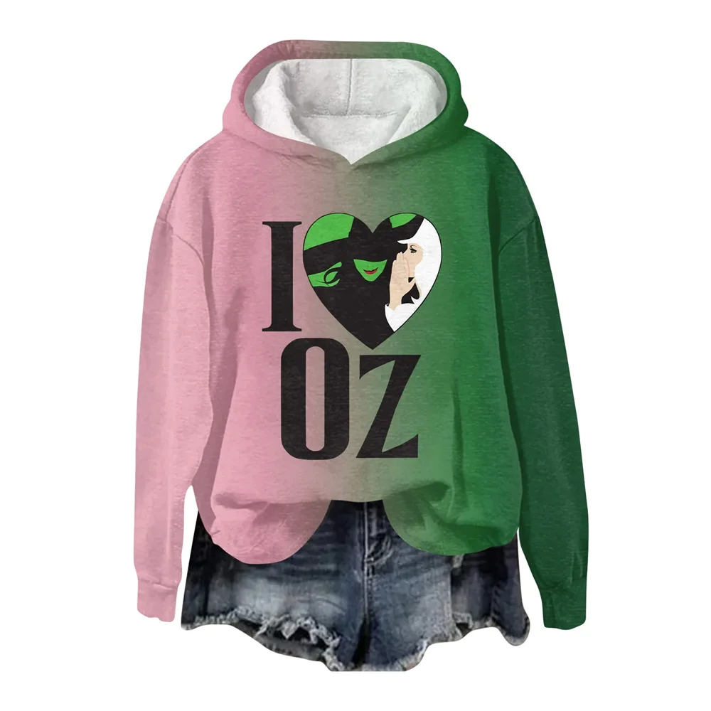 Wicked Changed For Good Witch & Princess Contrast Gradient Merch Hoodies Man/Woman Sweatshirts Printed Casual Clothes