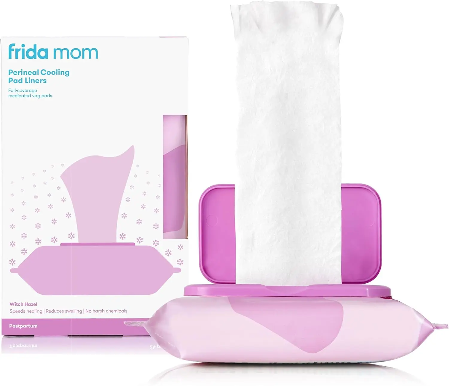 

Witch Hazel Full-Length Cooling Pad Liners for Postpartum Care By Frida Mom | Speeds Healing and Reduces Swelling for Perineal Area | 24-Count