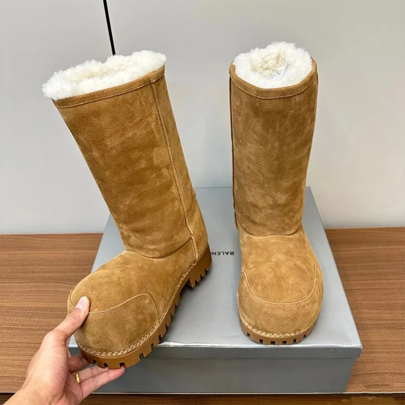 

Brand Warm Snow Boots 2025 New Thick Sole Inner Heightening Warm Boots Thick Long Boots Fashion Comfortable Winter Women's Shoes