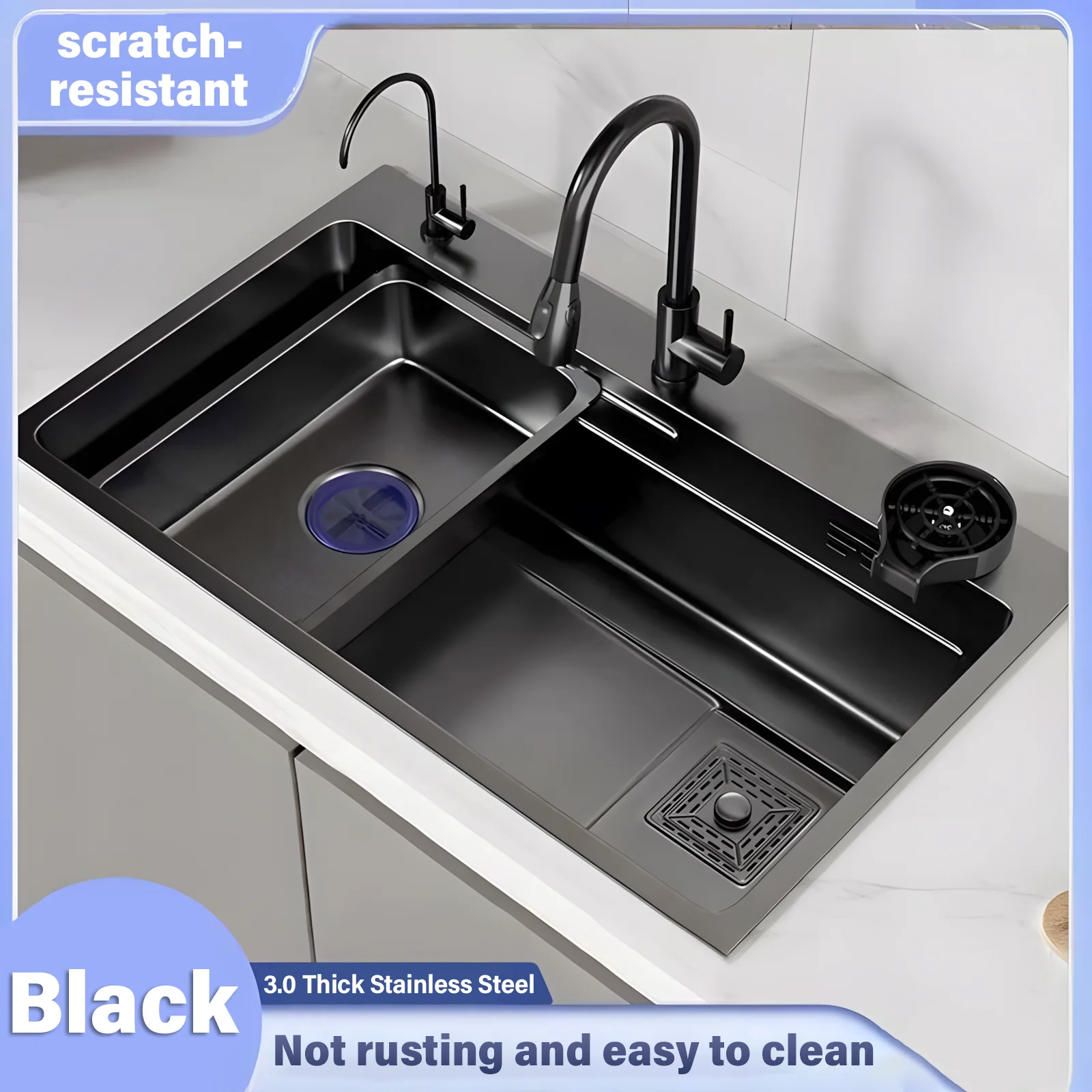 Thickened stainless steel sink Home kitchen vegetable basin Large single slot Internet celebrity vegetable basin Handmade integr