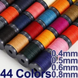 0.4-0.8mm Round Waxed Thread for Leather Craft Sewing DIY Jewelry Round Wax Coated Thread for Braided Bracelets Leather Sewing
