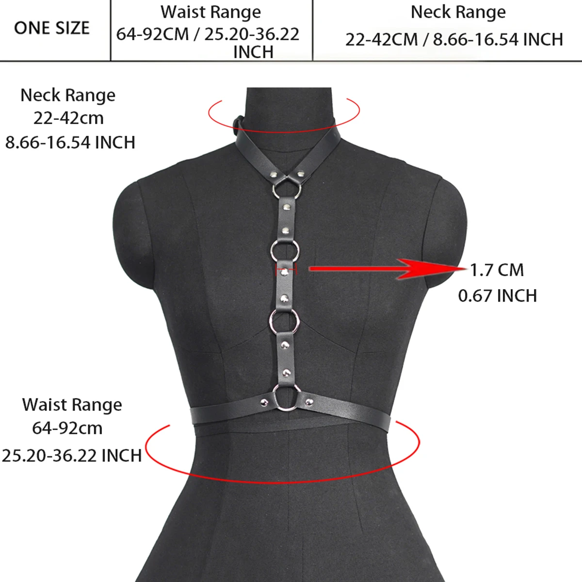 Sexy Leather Lingerie Harness Women Body Harness Belt Goth Clothing Suspenders for Women Fashion Fetish Wear Women Accessories