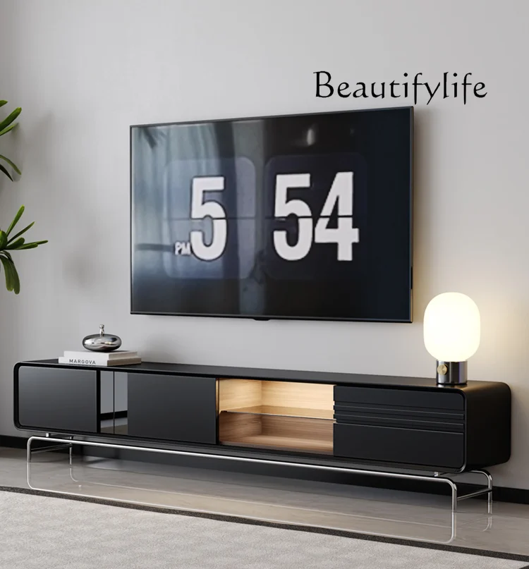 Nordic Minimalism TV Cabinet and Tea Table Living Room Home  High-End Affordable Luxury against the Wall Audiovisual Cabinet