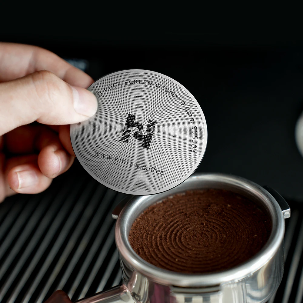 HiBREW Double-Layer Puck Screen 51mm 58mm 304 Stainless Steel Even Water Distribution for Espresso Machine