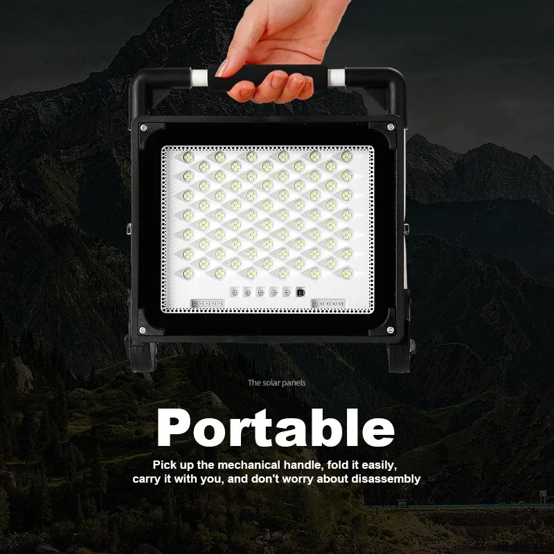 100W Flood Light LED Reflector Outdoor Floodlight COB Spotlight Searchlight Garden Lamp with 18650 Battery & Charger