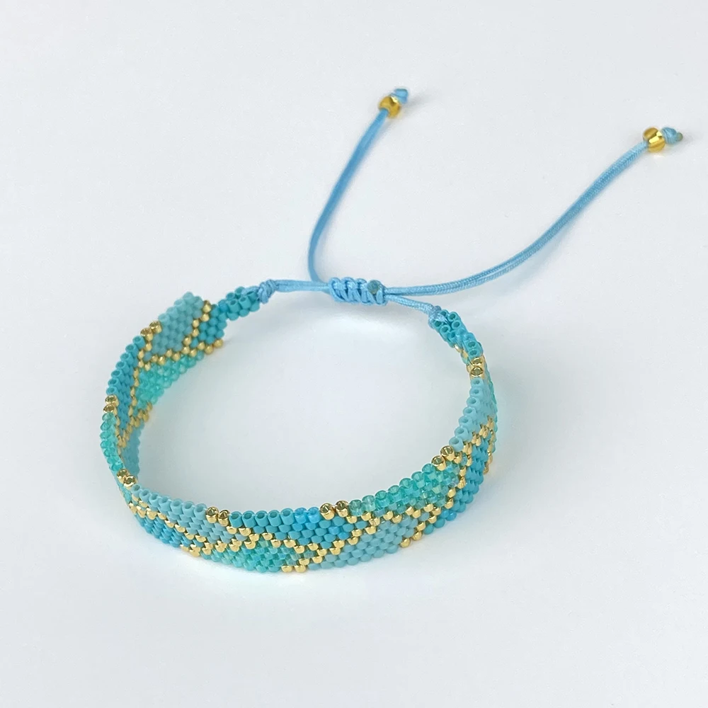 European and American Women's Bracelets, Couple Bracelets, Trendy Nsins Style, Green Leaf Design, Golden Ratio, Miyuki Seed Bead Woven Bracelet, DIY