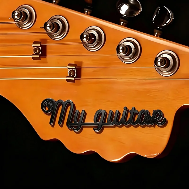 [Custom Products] Personalized 3D Metal Nameplates, Guitar Decorative Nameplates, Unique Text Designs image 6