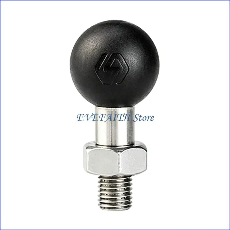 124B Motorcycle Mirror Ball Mount Replacement Part 10 mm Threaded Post Rubber Ball Head Stainless Steel Hardware for Mirror