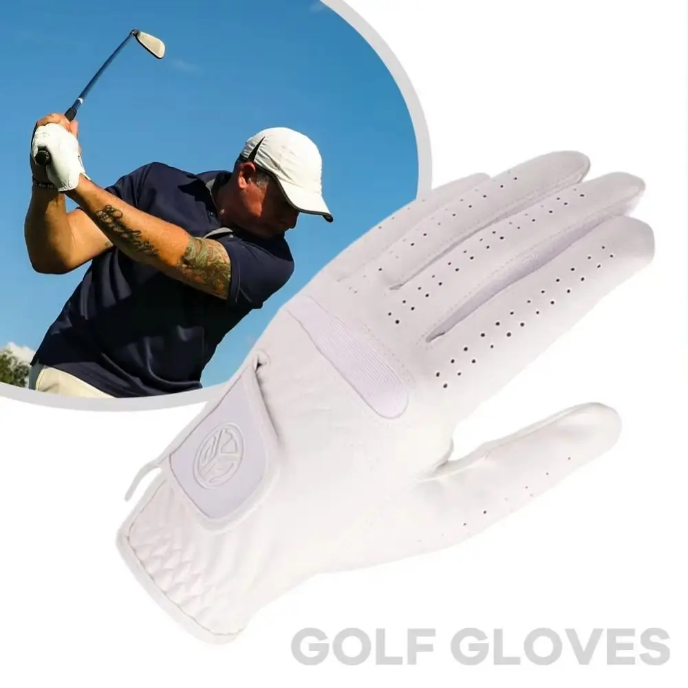 

Micro Fiber Men's Sports Golf Glove White Single Left Hand Ultra-fiber Cloth Golfing Glove Breathable Maximum Grip Golf Gloves