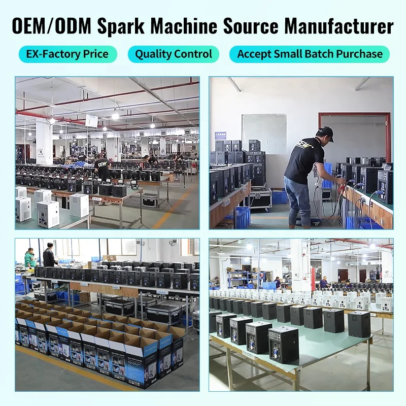 GEVV 4pcs Firework Sparkler Fountain Cold Spark Machine 750w Set With Flight Case  for Dj Stage Wedding Indoor Outdoor