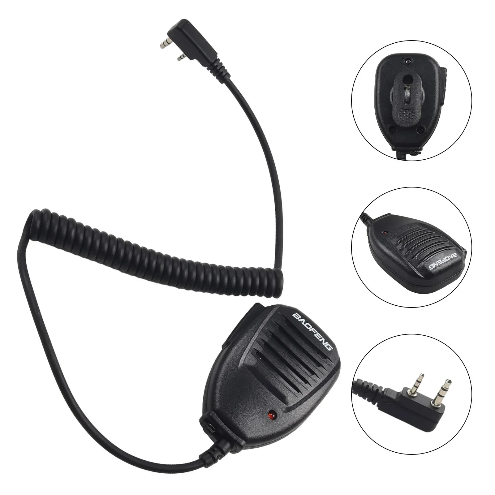 Handheld Speaker Mic Microfone para Baofeng, UV-5R, BF-888S, Radio Walkie-talkie, Back with Strong Clips, Uso Conveniente