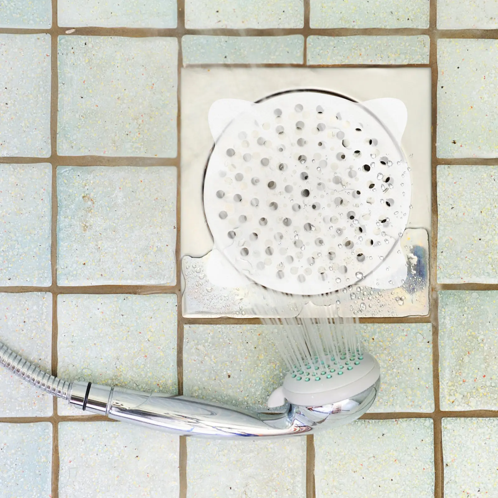 Disposable Floor Drain Hair Filter Stickers 50 Pack Self Adhesive Anti Clog Mesh for Bathroom Sink