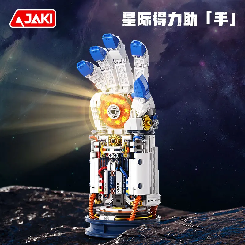 Genuine JAKI Space Creative Building Blocks Toy With Glistening Leds Instrumentspace Satellite Toys For Adults Birthday Gift