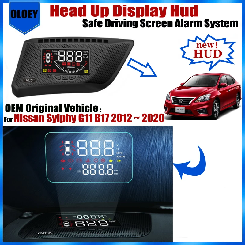 

For Nissan Sylphy G11 B17 2012 ~ 2020 OEM Head Up Display HUD Safe Driving Screen Alarm System Electronic Accessories