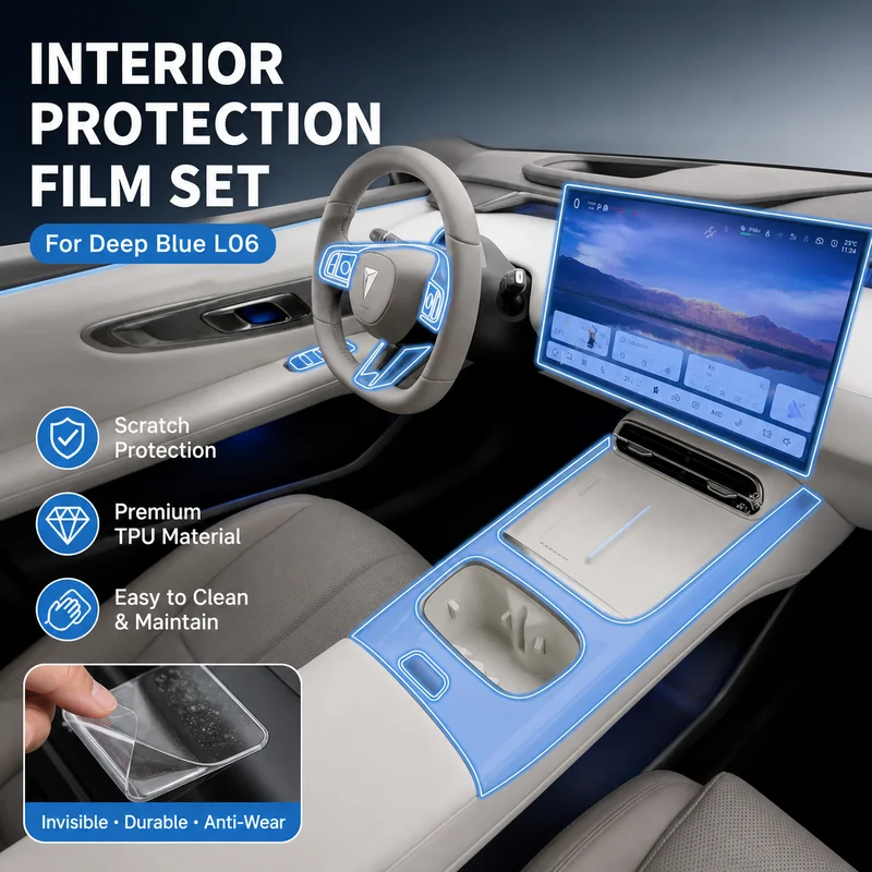 For 26 Models Deep Blue L06 Interior Protection Film Navigation Screen Film Gear Central Control Sticker Decoration