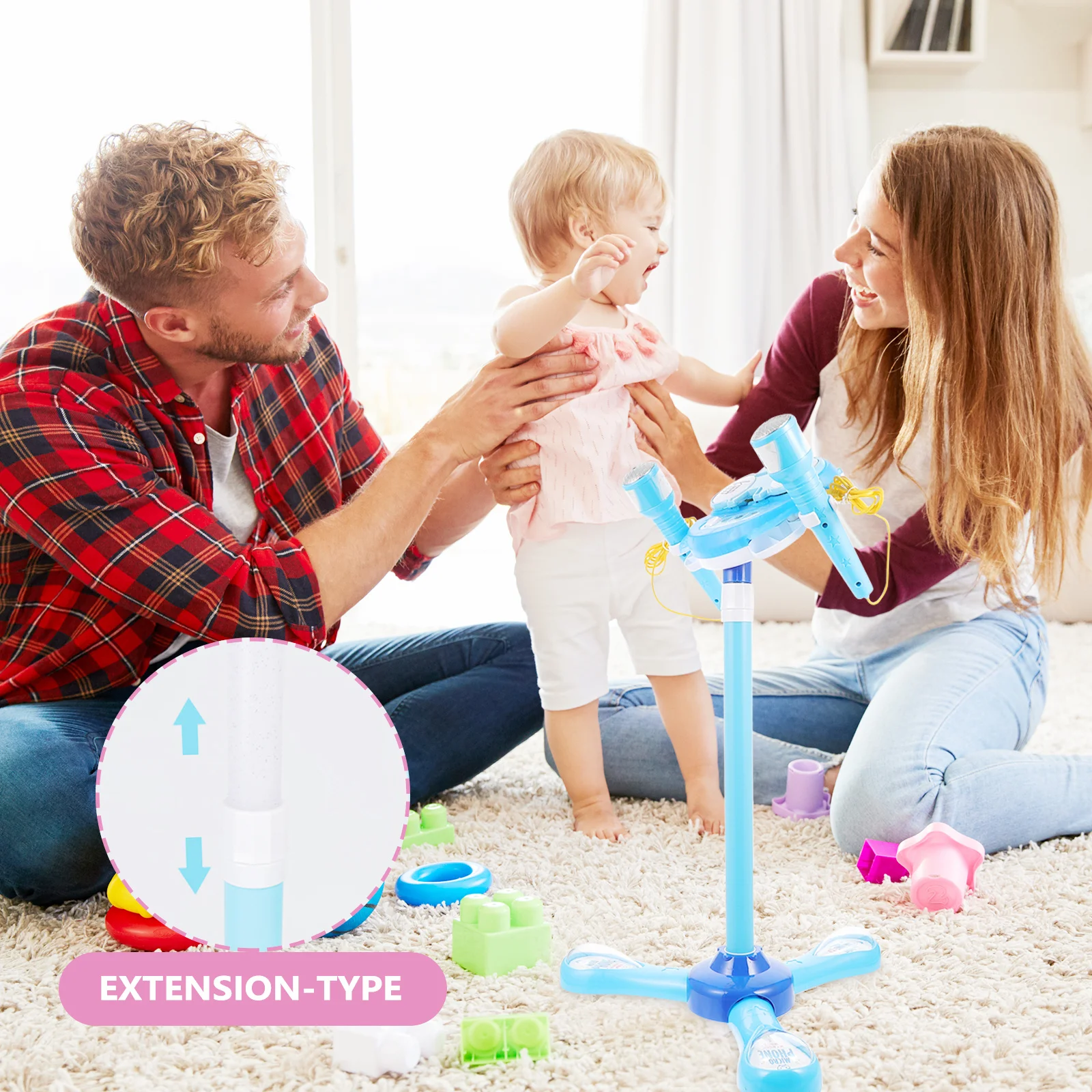 Early Educational Singing Karaoke Machine Kids Plastic Microphone Plaything Bright Color Portable Children Music Plaything