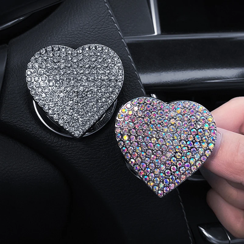 Crystal Engine Ignition Onekey Start Stop Push Button Switch Protective Cover Bling Girls Auto Accessories Car Interior Decor