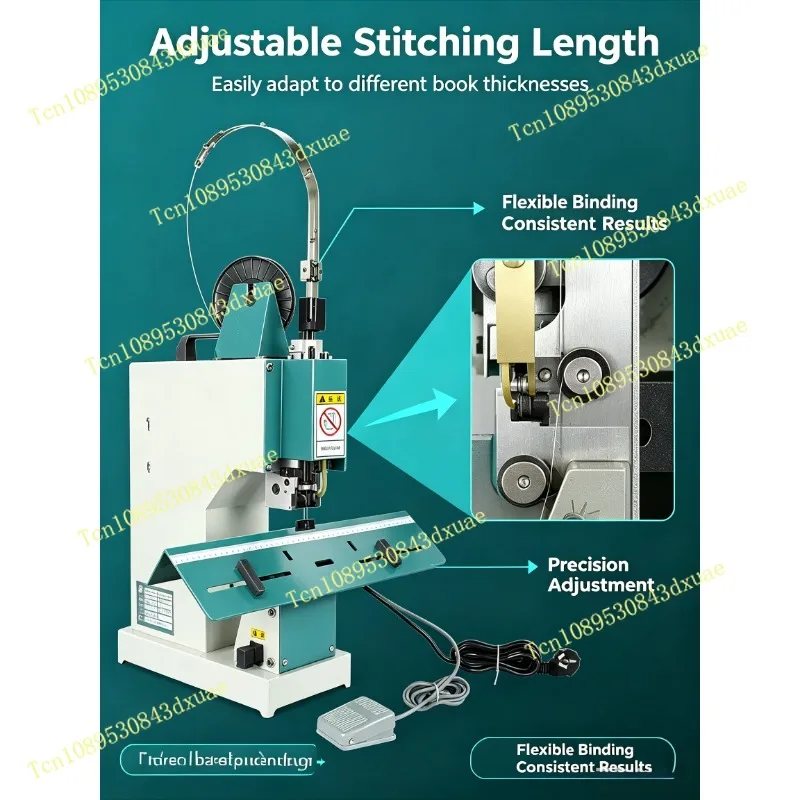 Electric Wire Stitching Machine M2000 Foot Pedal Extended Stapler for Flat Saddle Center Stitch Binding