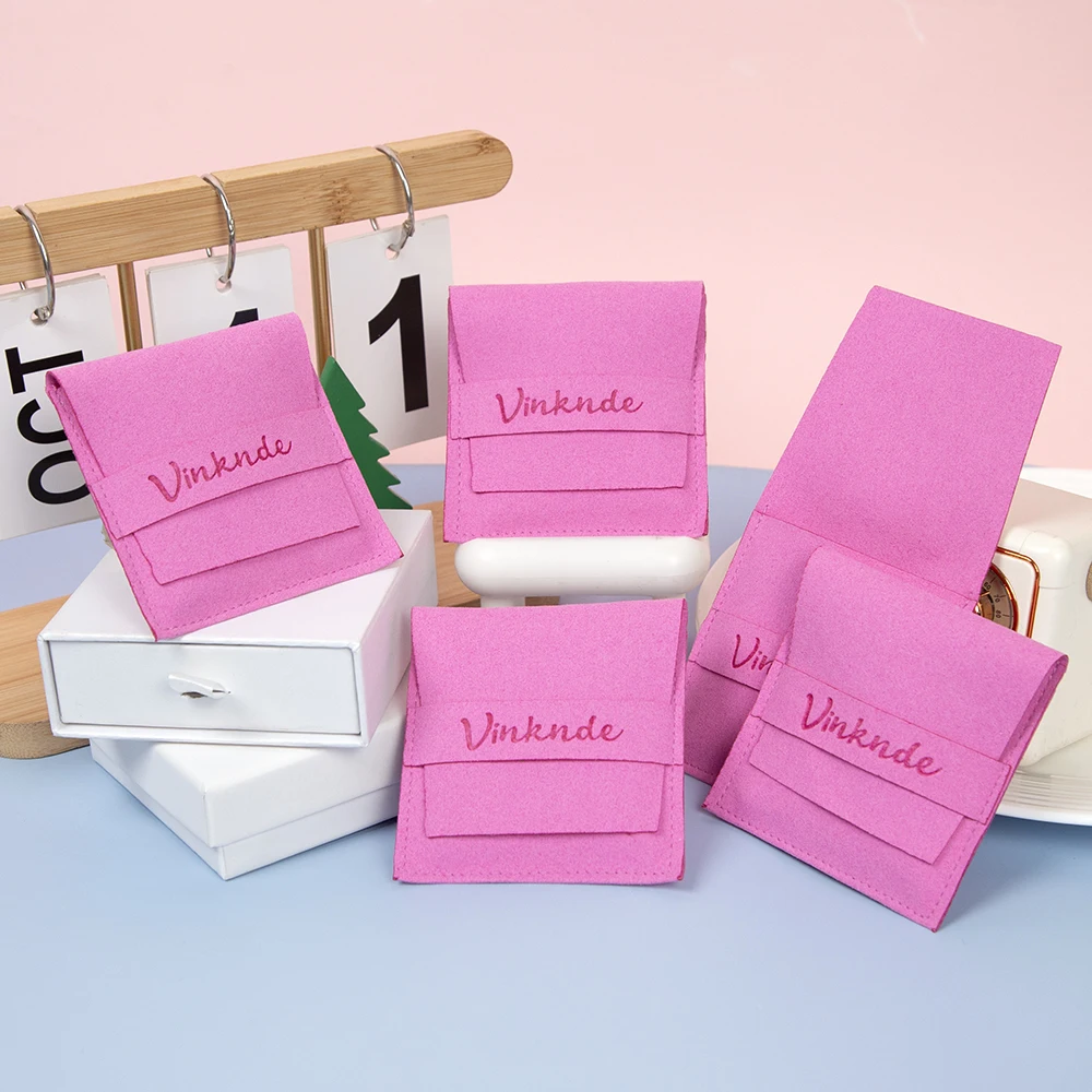 

Wholesale Custom Logo Lavender Microfiber Jewelry Pouch Bag for Necklace Bracelet Earring Ring Storage Display Wedding Gift Bags